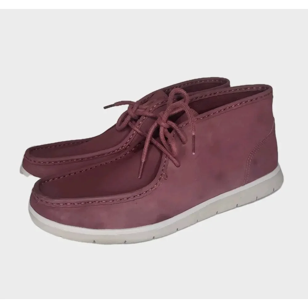 UGG Hendrickson Mens 12 US Chukka Boots Leather Wine Ankle Boots Lace-Up 1013990